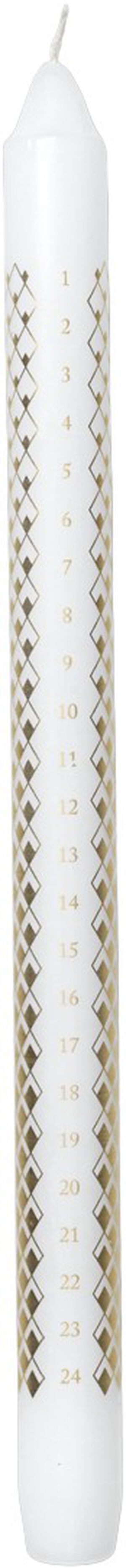 Rhombe Kalenderlys Ø2. 5 cm hvid