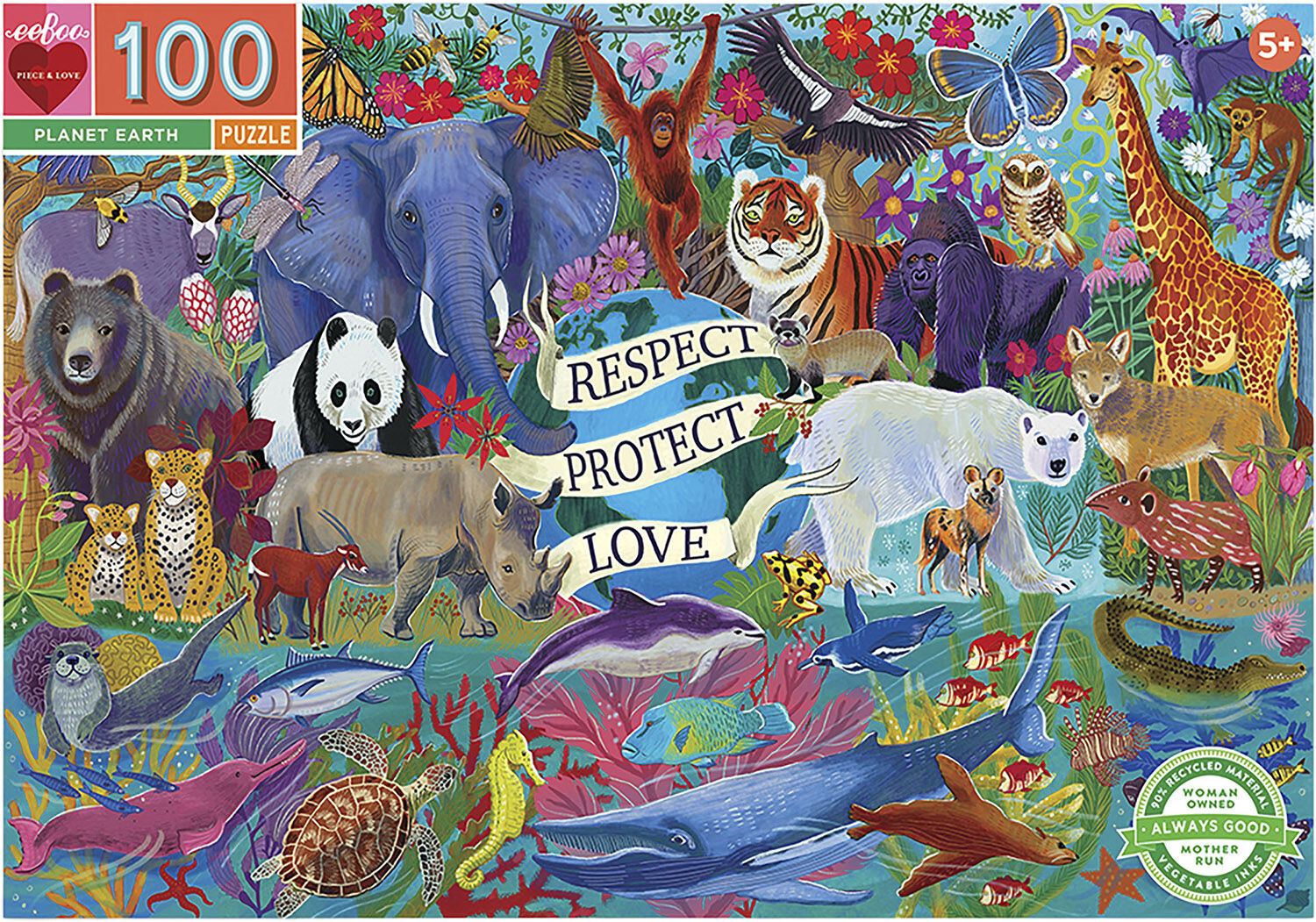 eeBoo - Puslespil 100 brk - Planeten Jorden