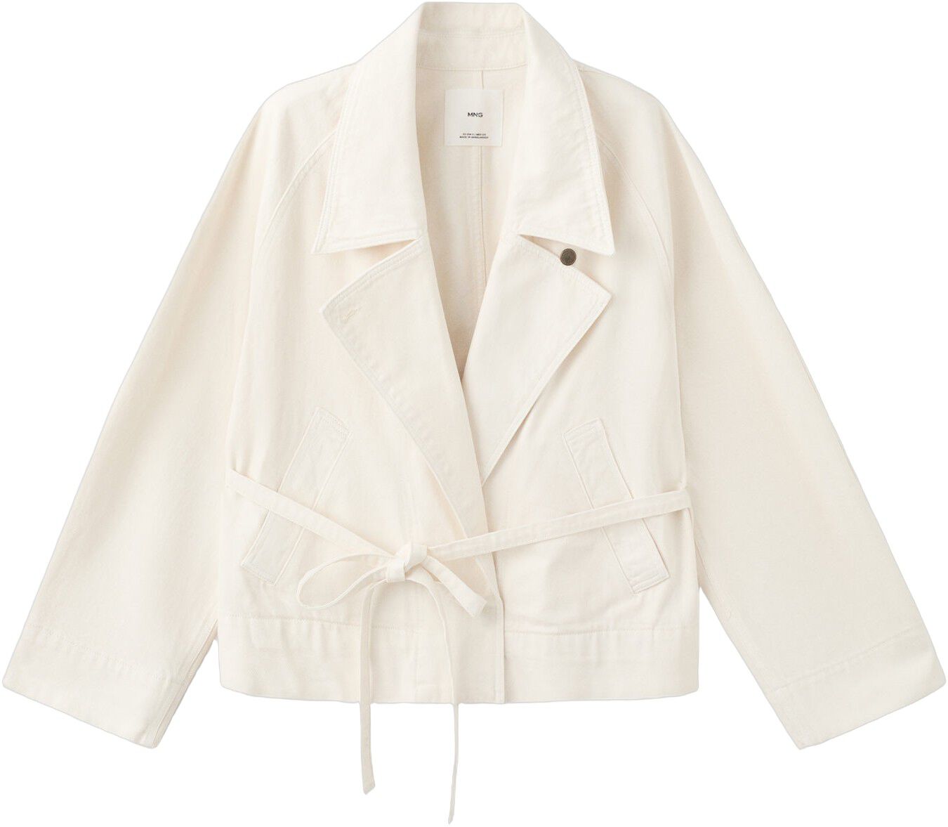 Denim trench with belt