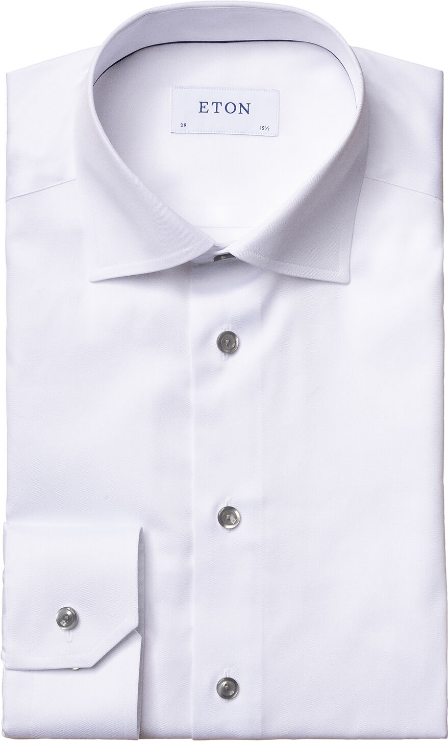 White Twill Shirt Grey Details - Slim Fit