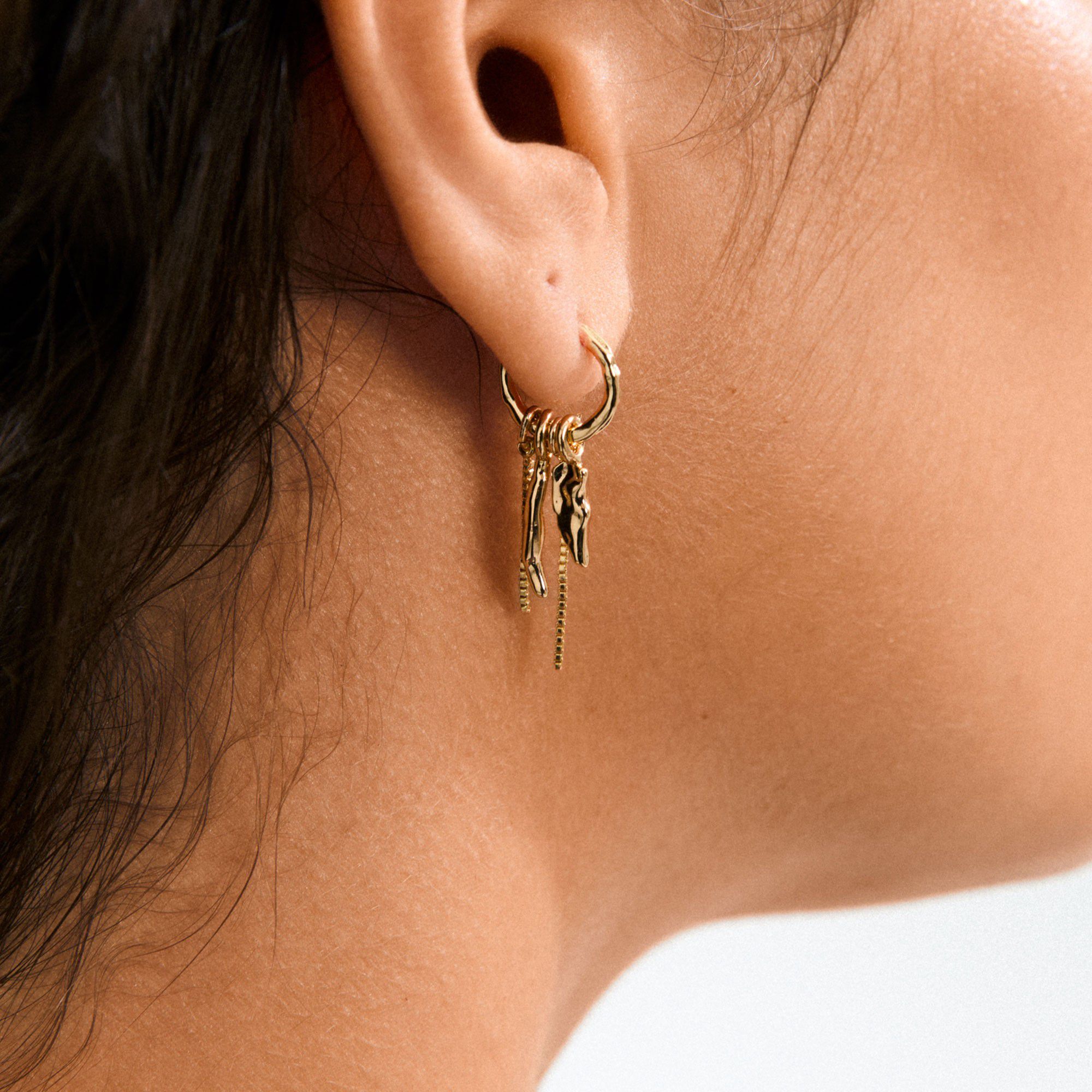 STERLING single &oslash;rering guldbelagt