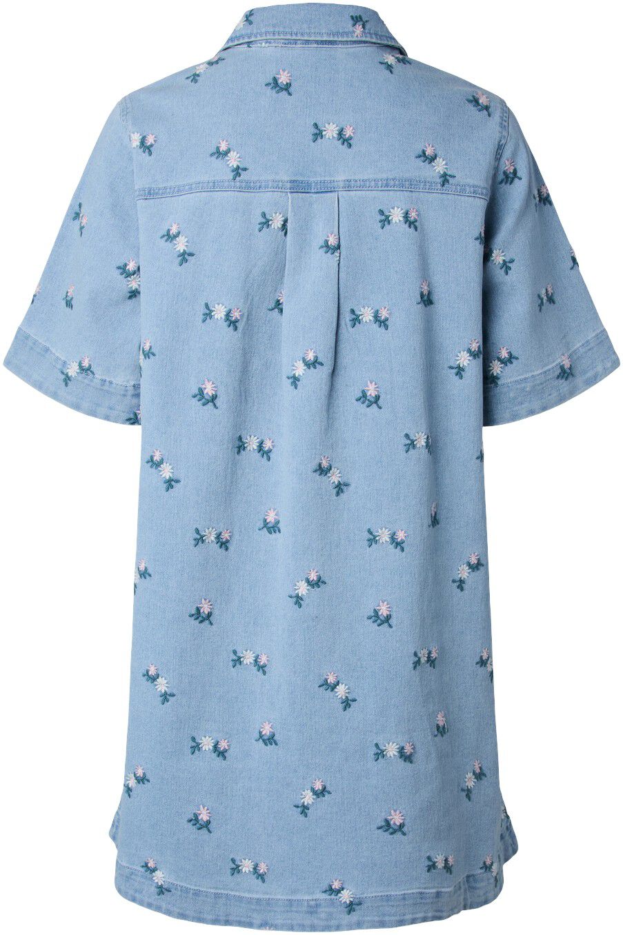 Pcflora Ss Denim Emb Dress