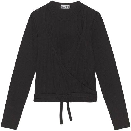 Rib Jersey Wrap Blouse