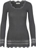 Silk t-shirt medium ls w/wide lace