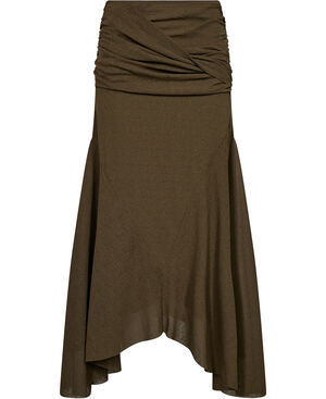 Marl Mesh Draped Long Skirt