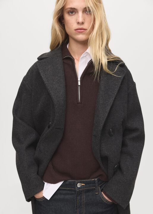 Double-breasted midi coat