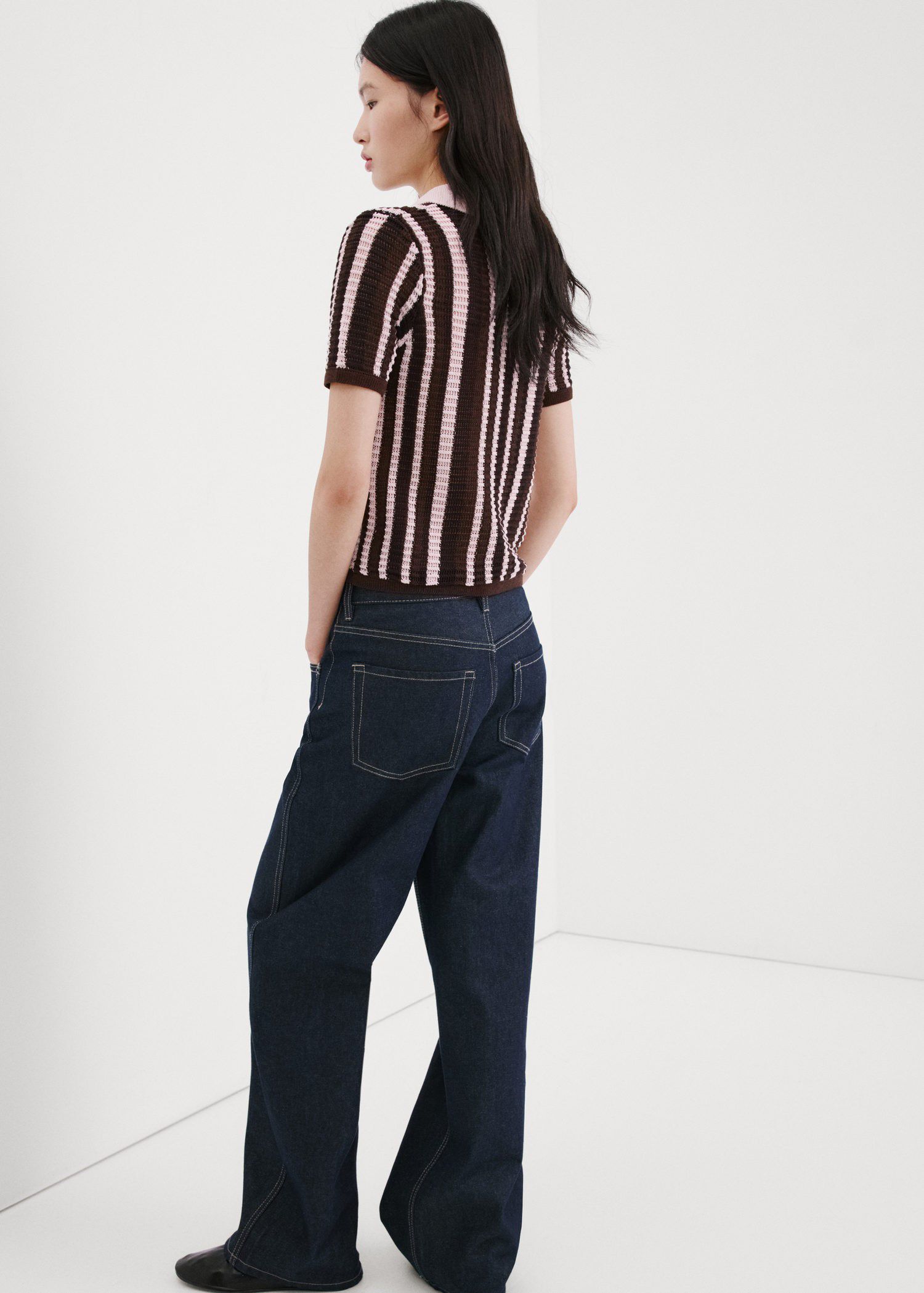 Knitted polo-neck sweater