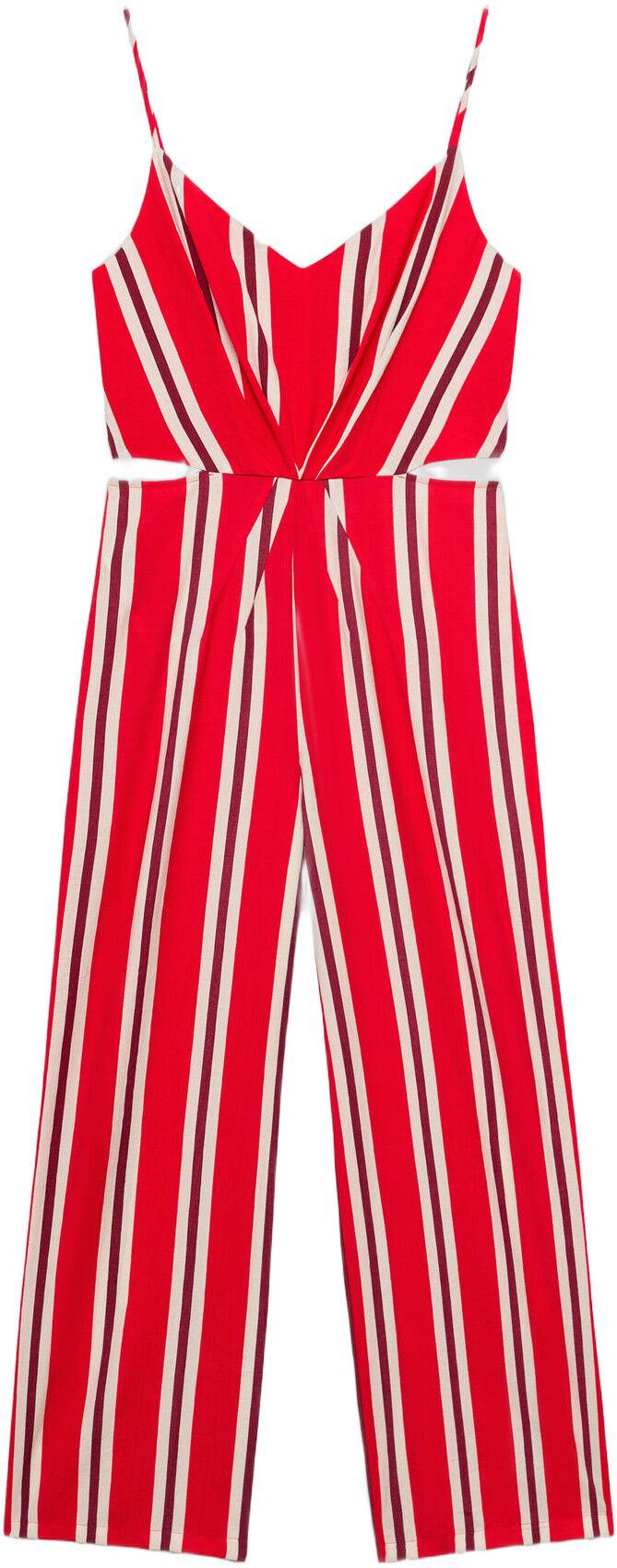 Striped jumpsuit with cut-out