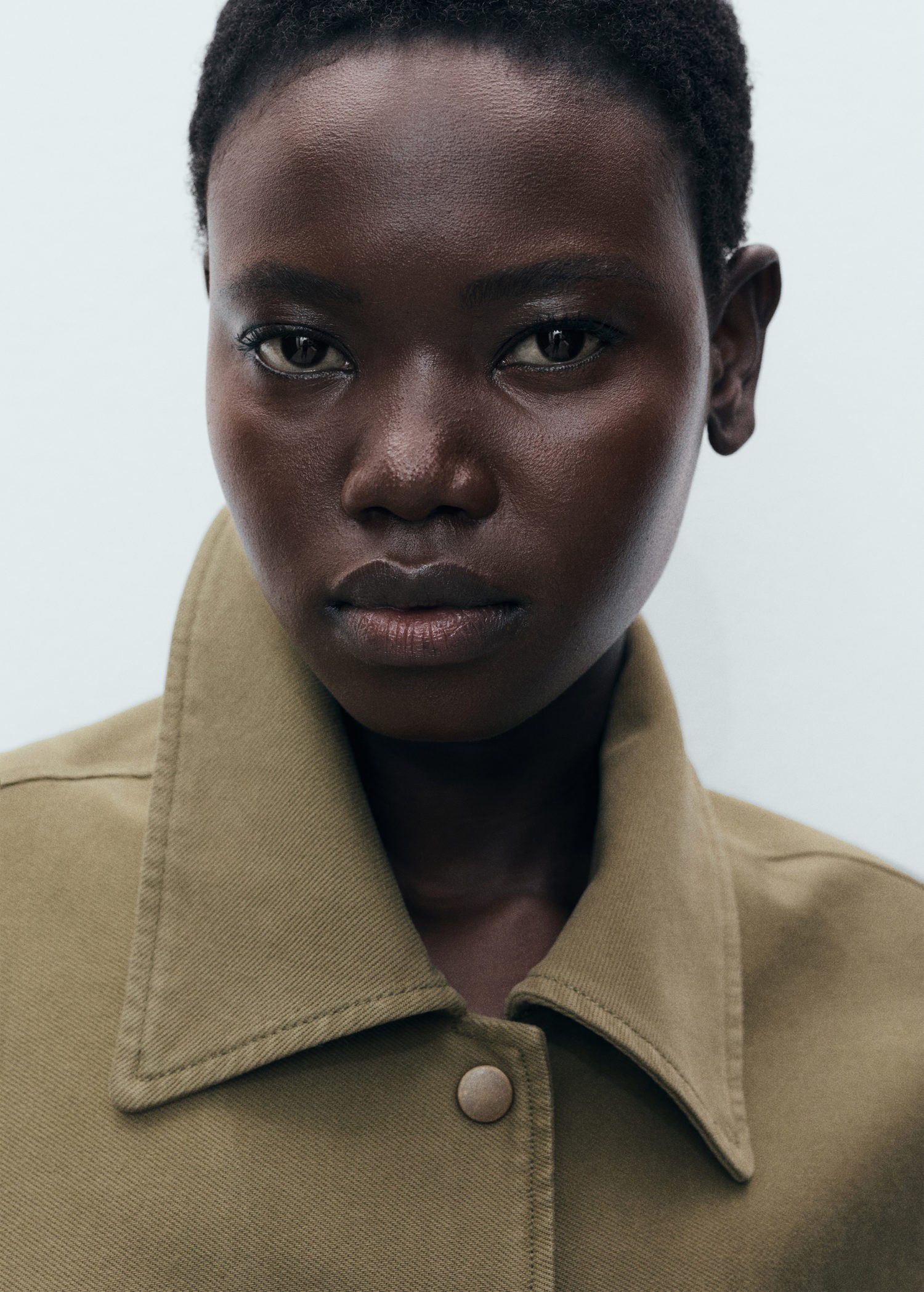 Cotton overshirt with openwork deta