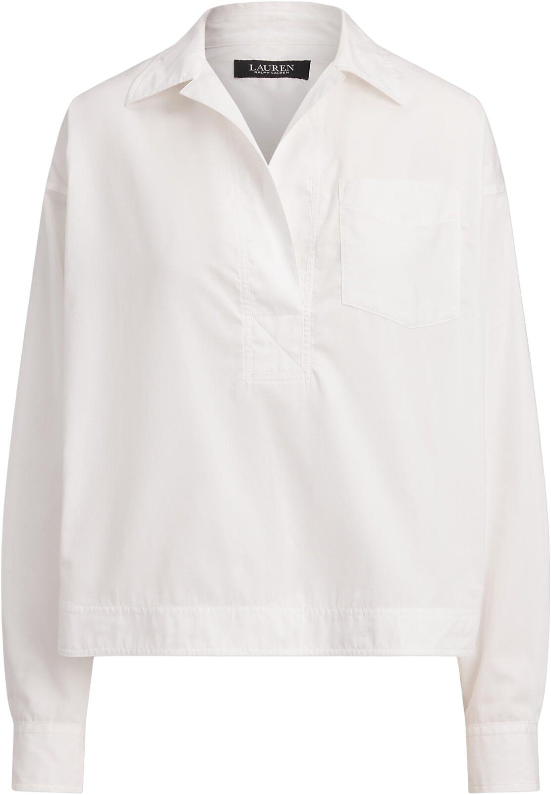Cotton Broadcloth Cropped Shirt