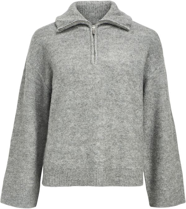 OBJDIANA LS RE ZIP HIGH NECK KNIT N