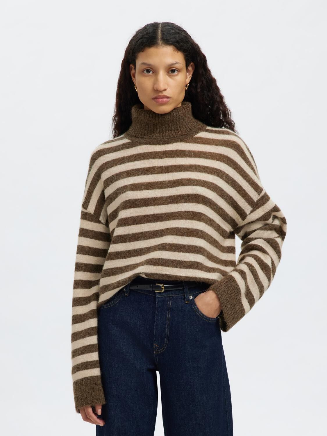 SLFLULU LS KNIT ROLL NECK NOOS