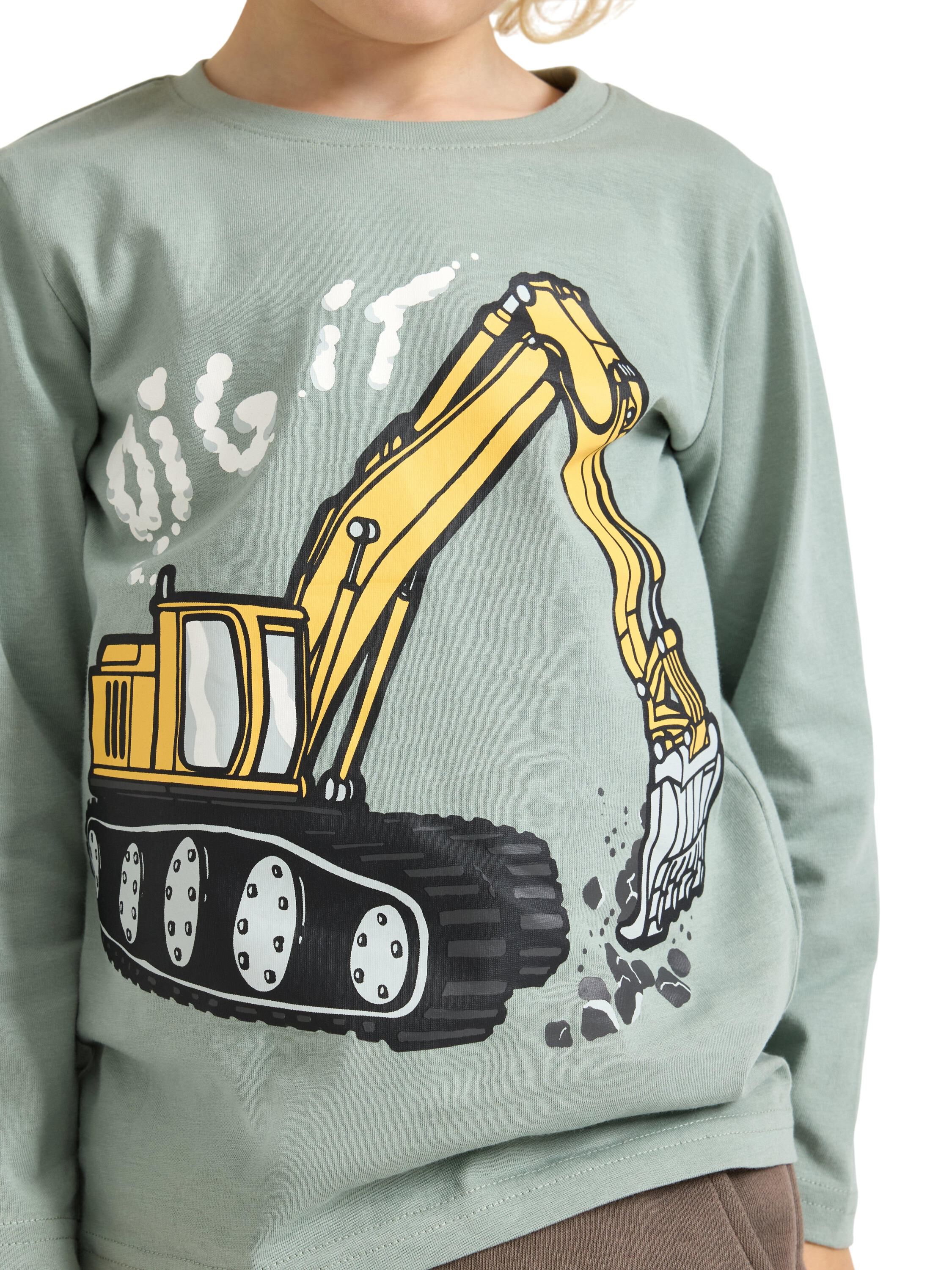 Long-sleeved top in soft cotton jer