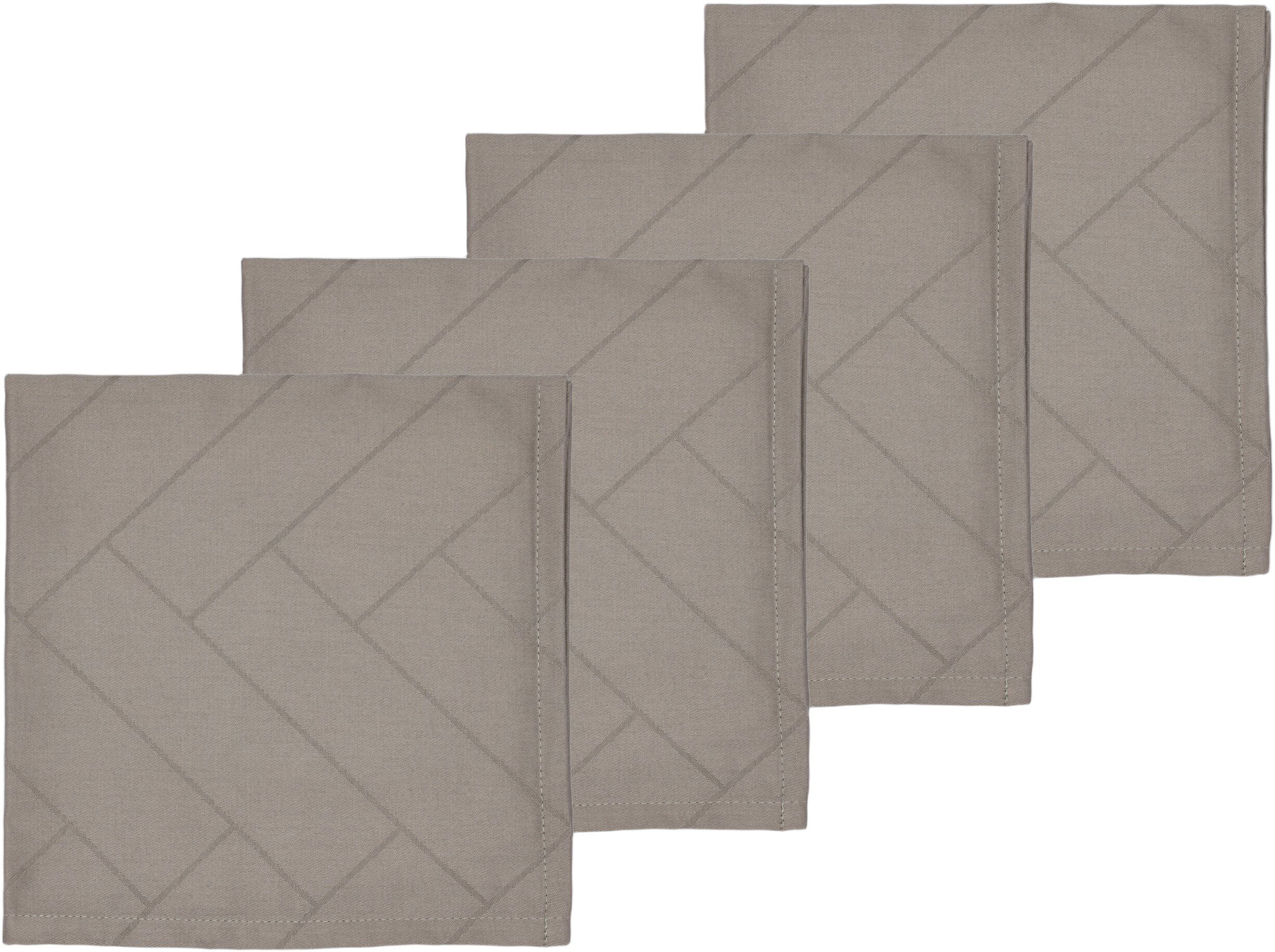 Tygservett 4-pack Tiles Damast Taupe