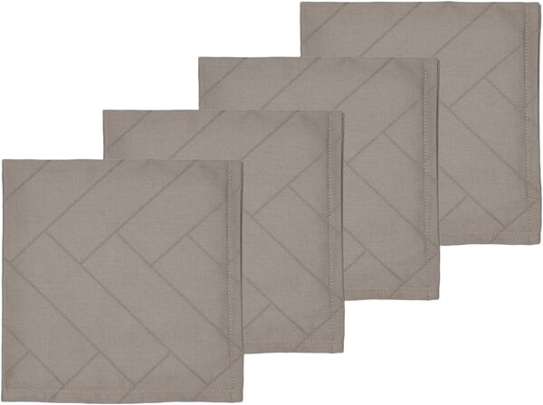 Tygservett 4-pack Tiles Damast Taupe