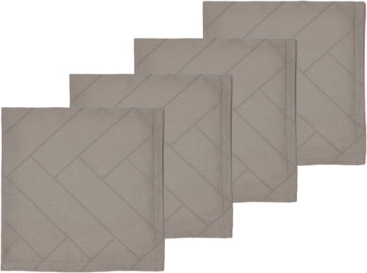 Tygservett 4-pack Tiles Damast Taupe