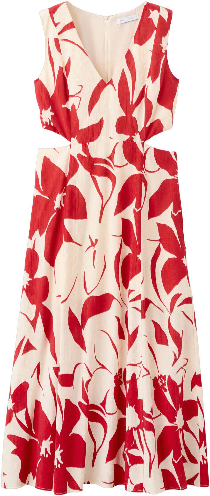 Floral print cut-out dress