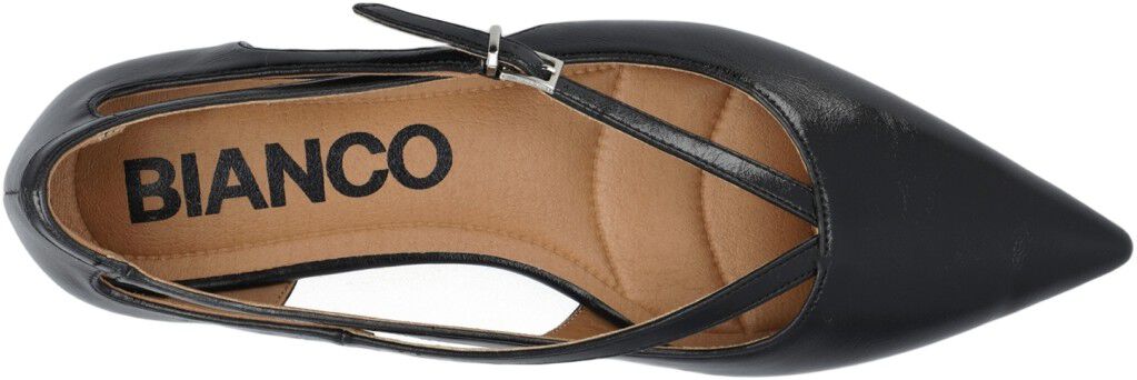 BIABARI Cut Out Pointy Flat Faux Leather