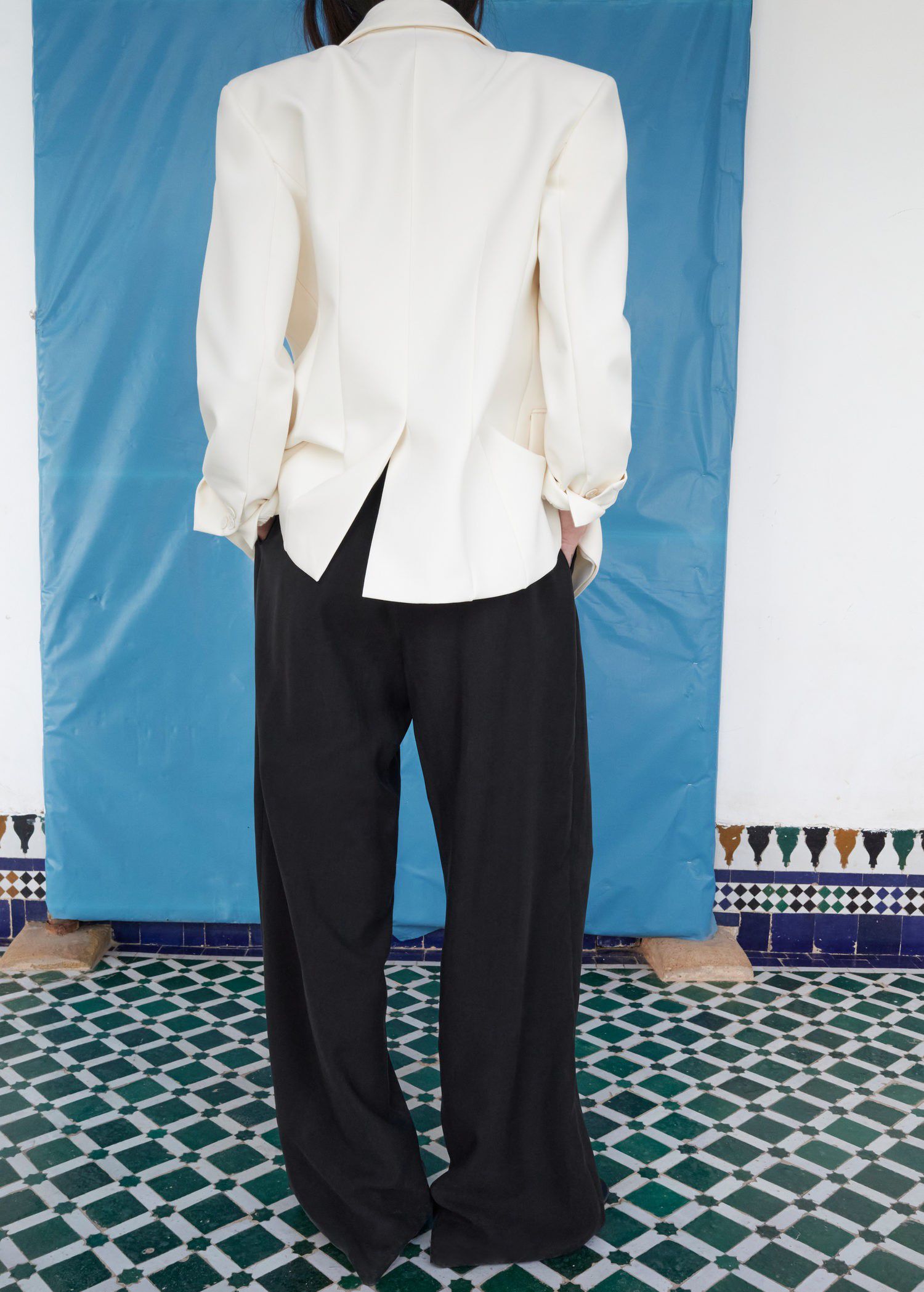 Straight-fit lyocell trousers