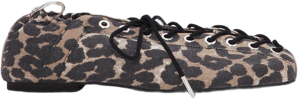 Eyelets Lace Up Ballerina Denim Pri