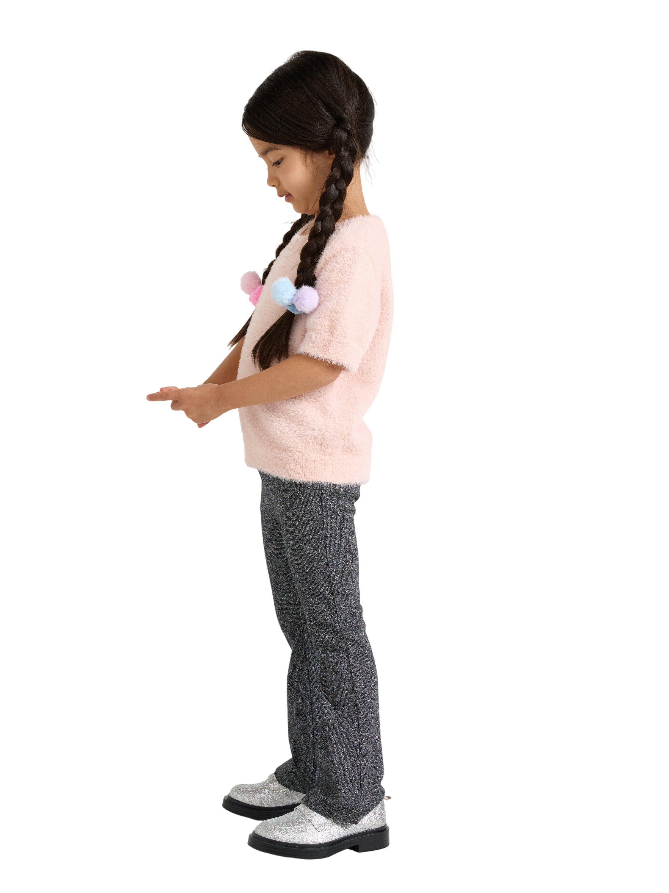 Trousers flare lurex rib