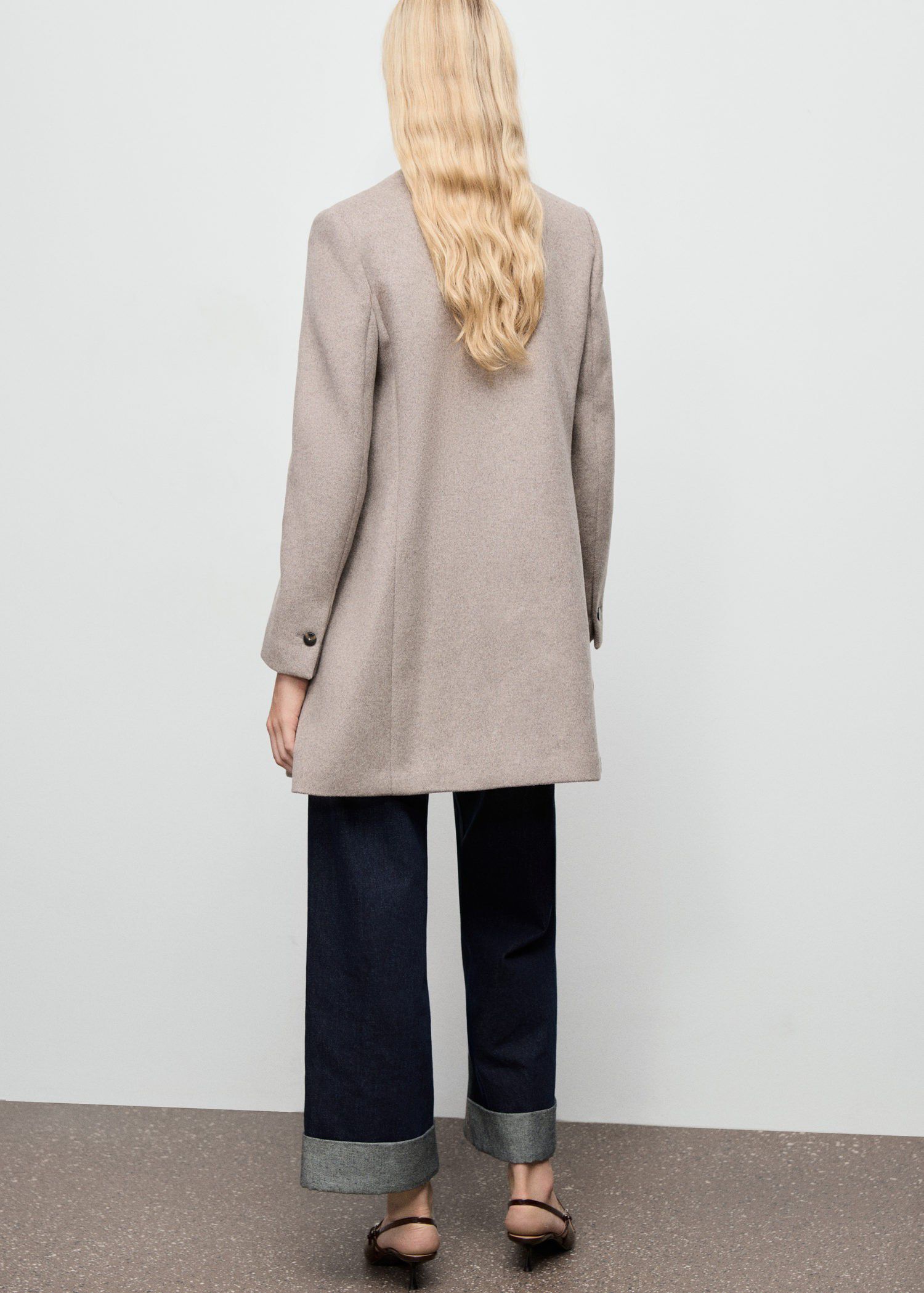 Double-breasted wool coat