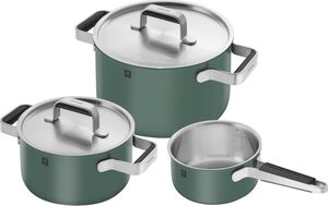 Kastrull & stekpanna set, 3-st, 18/10 Rostfritt stål