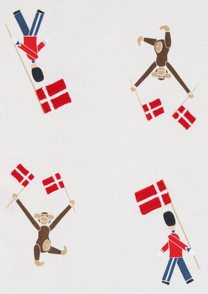 F&oslash;dselsdagsdug 150x270 cm hvid m. deko