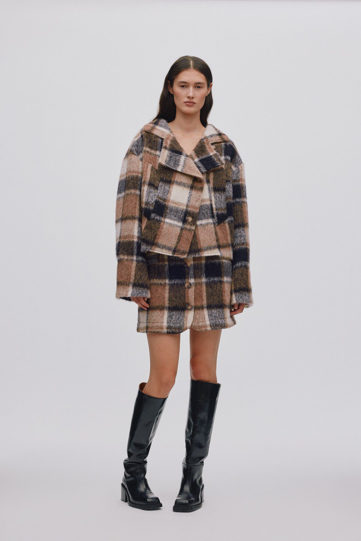 Jumbo check short skirt - Olympia