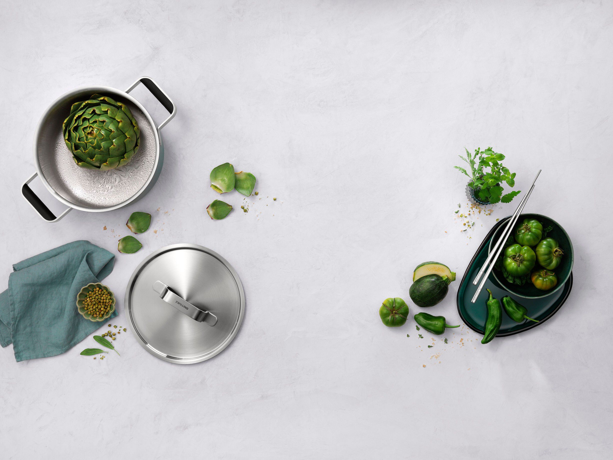 Kastrull & stekpanna set, 3-st, 18/10 Rostfritt st&aring;l