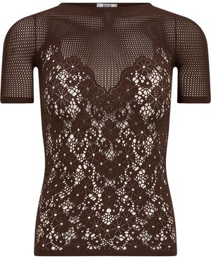 Flower Lace Top Short Sleeves