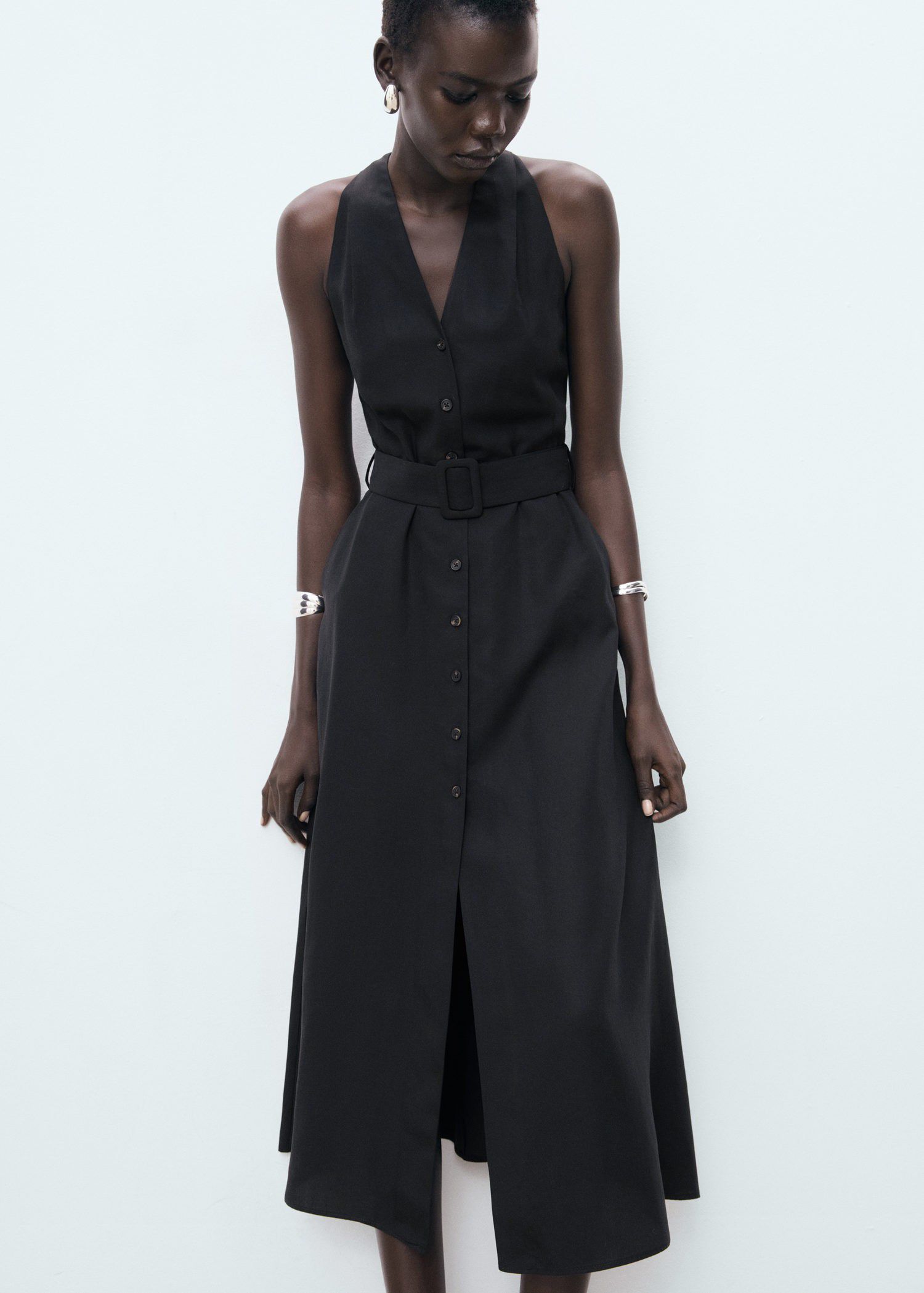 Lyocell dress with belt