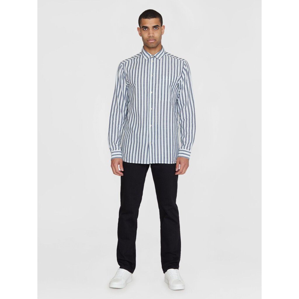 Loose striped slub shirt - GOTS/Vegan