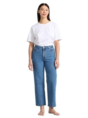 High waist jeans in cotton denim wi