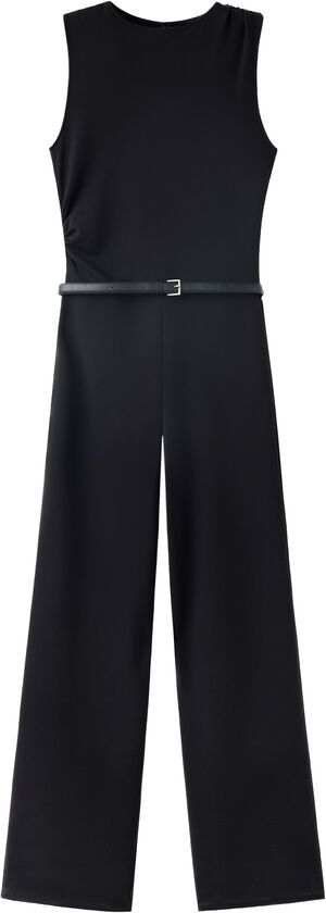 Belted jumpsuit with ruched details