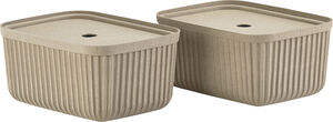 Förvaringsbox Pulp 32 x 23 cm 2 st Natural Brown