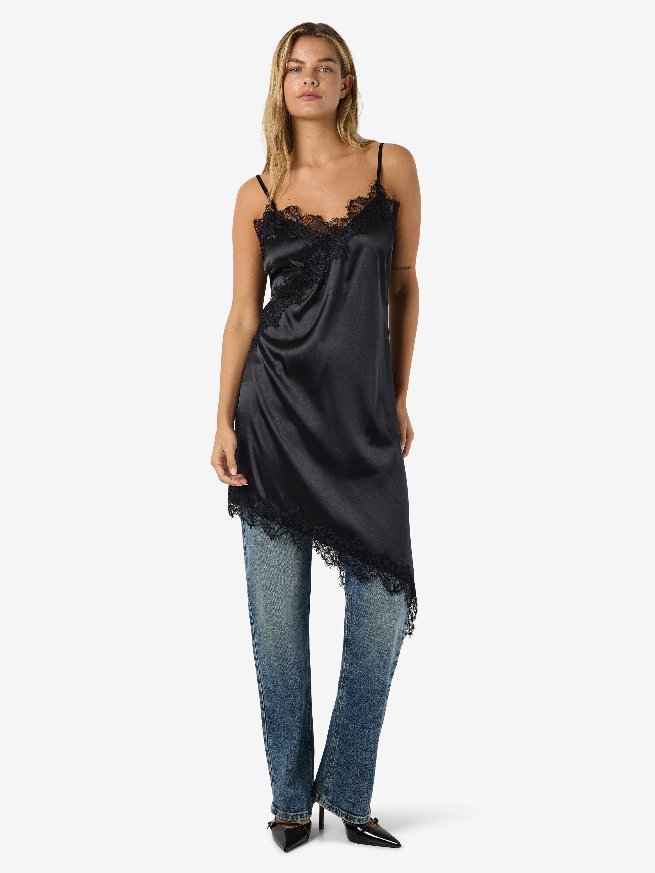 Nmsofie S/L Satin Lace-kl&auml;nning