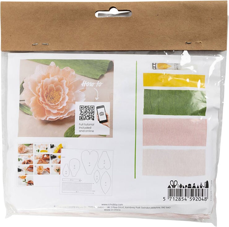 Mini DIY Kit Crepepapir, Pæon