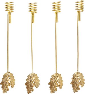 Oak Leaf Christmas Tree Holders - Brass - Set of 4