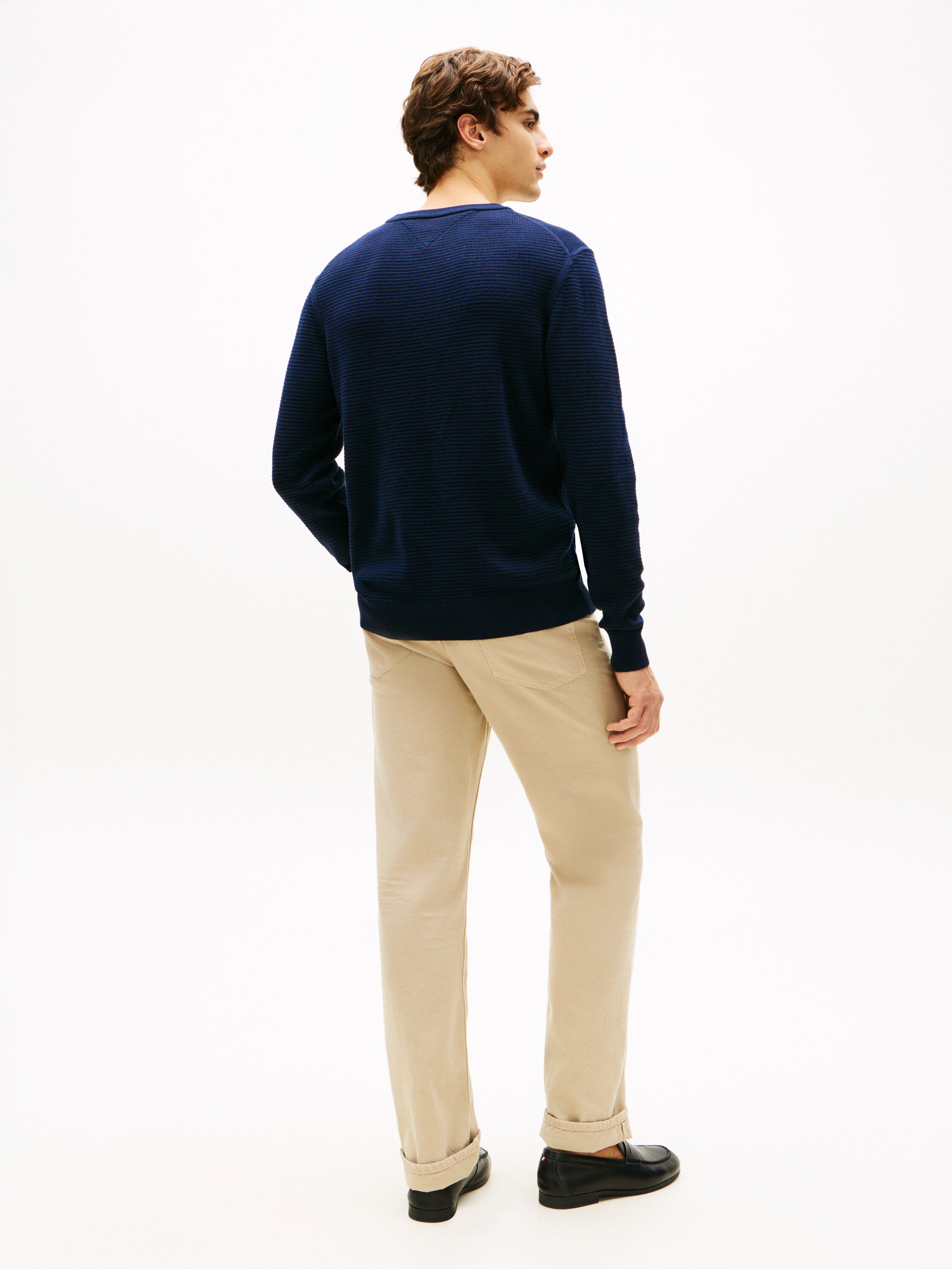 Textured Knit Crew Neck Jumper