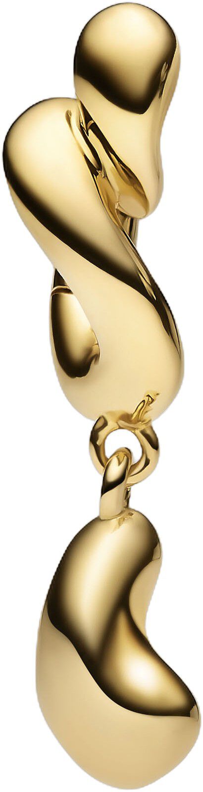 Whirl Drop Huggie Gold