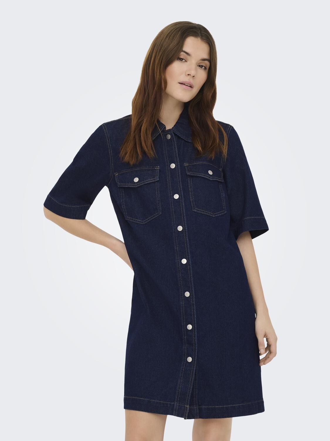 Onlbelle S/S Button Dress Dnm Gua Noos