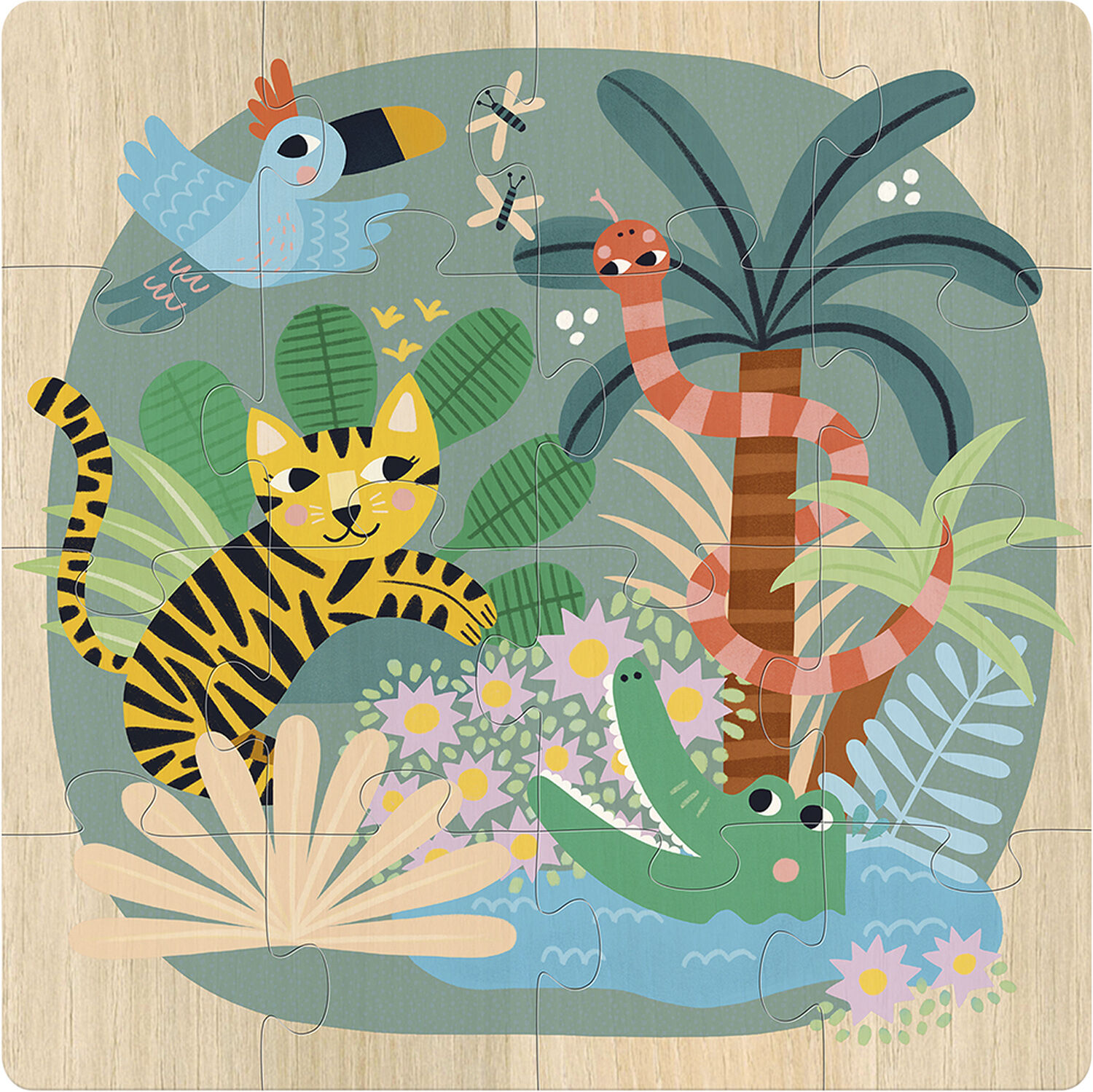 Vilac - Puslespil 3x16 brk - I luften i vandet og p&aring; jorden