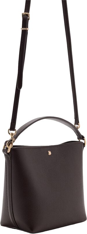 Faux-leather bucket handbag