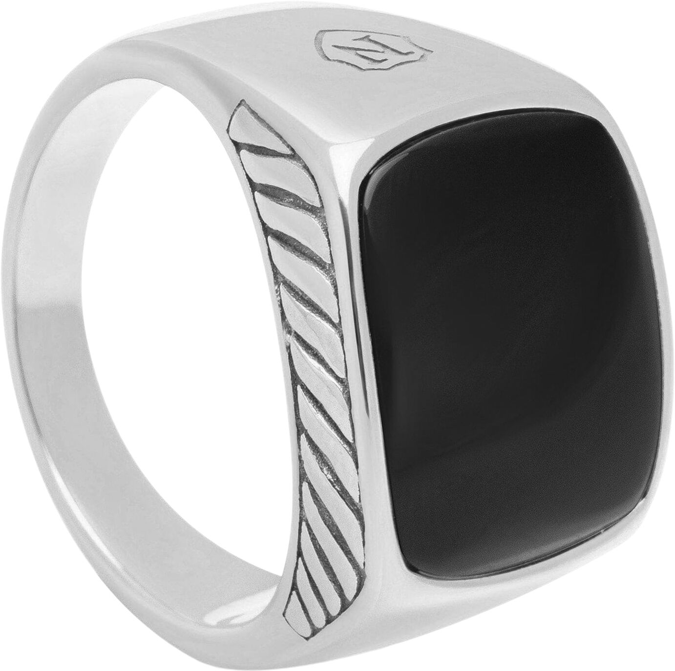 Gentlemen's Silver Signet Ring with Blue Dumortierite