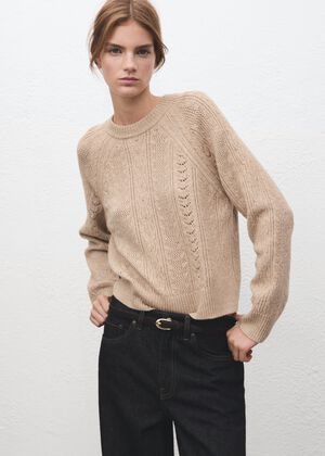 Openwork knit sweater