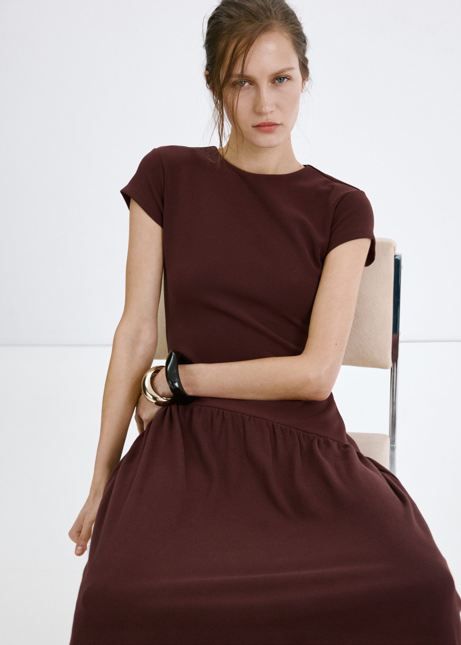Asymmetrical midi-dress