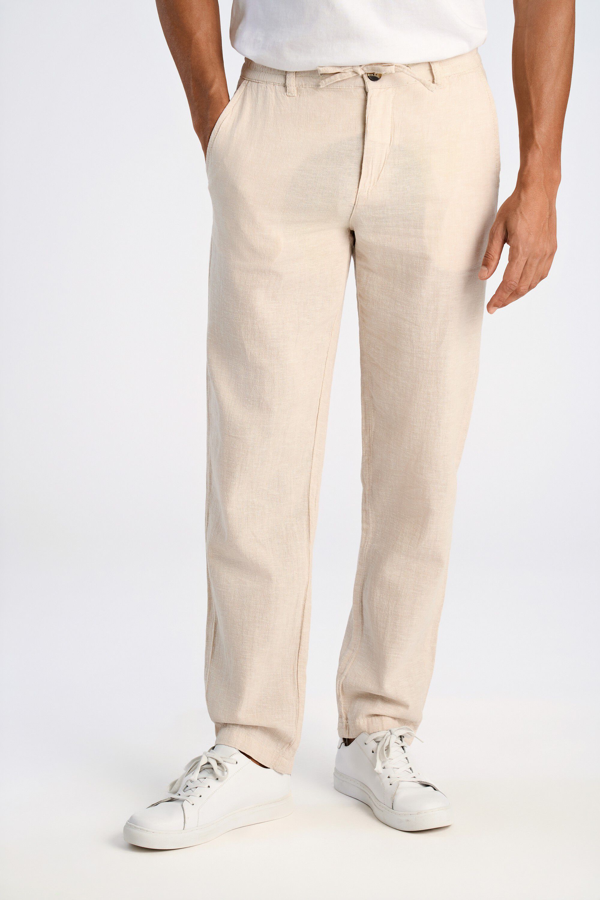 Linen blend herringbone pants