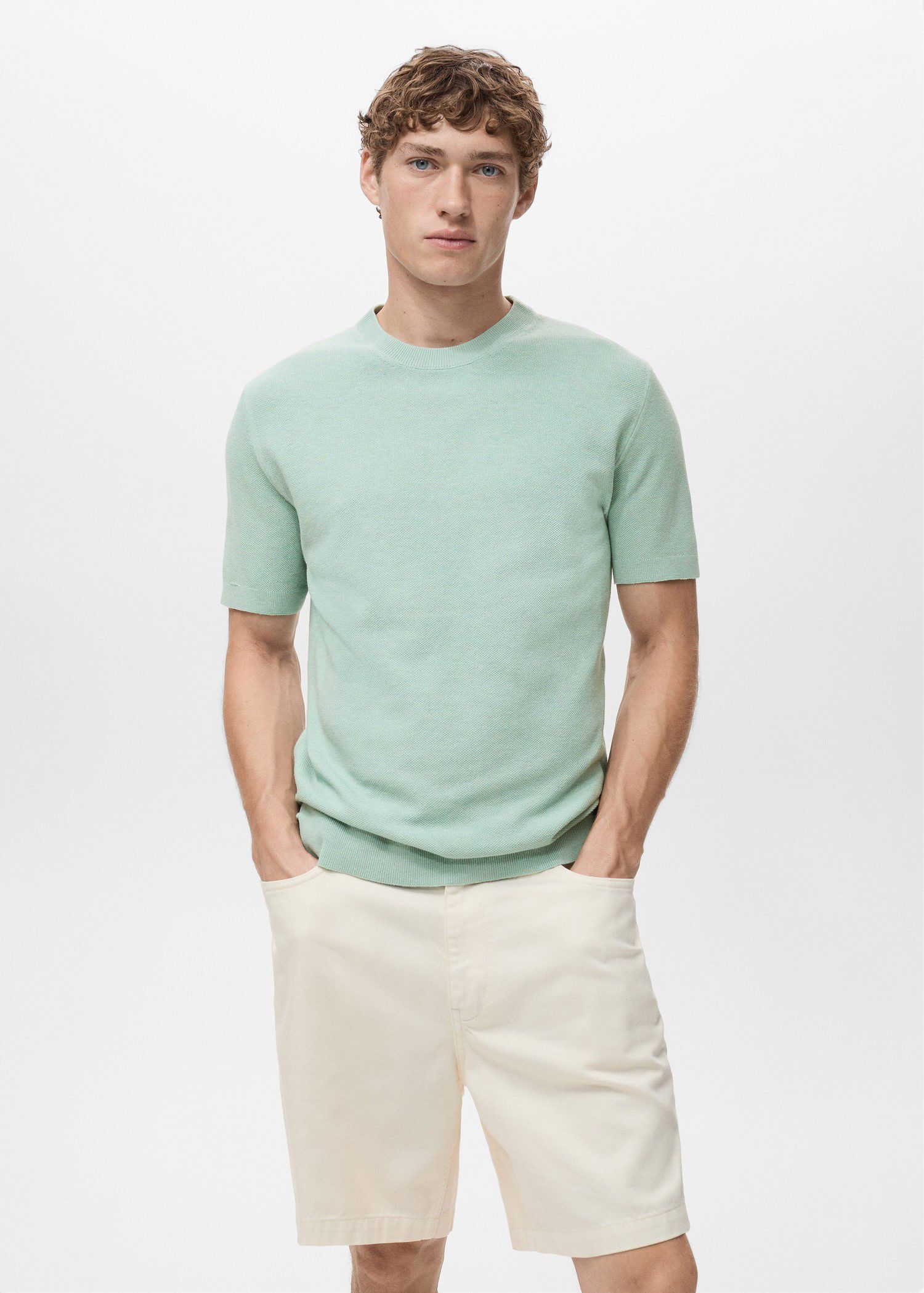 Cotton fine-knit t-shirt