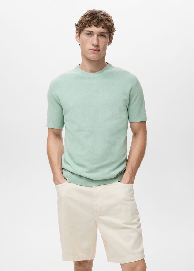 Cotton fine-knit t-shirt